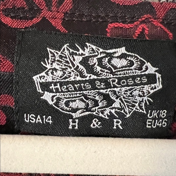 NEW H&R Red Floral Gothic Steampunk Corset Jacket & Matching Swingdress Size 14 - Picture 5 of 16